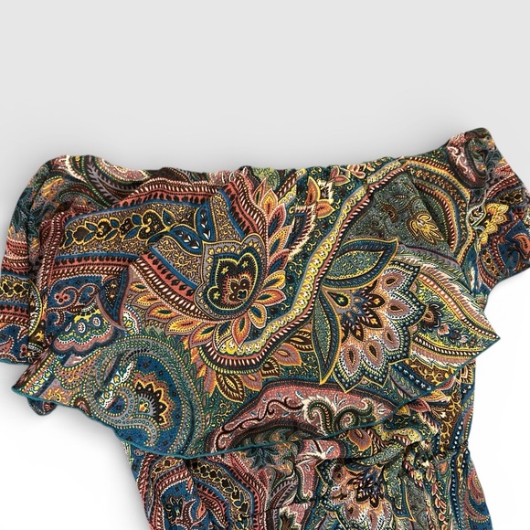 Ashley Stewart Strapless Multicolor Paisley Maxi Dress - Size 12 EUC - Picture 2 of 7